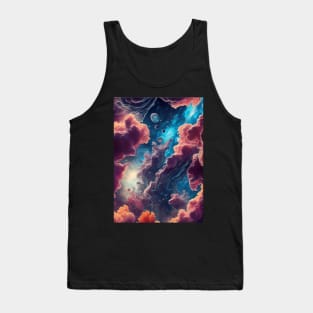 Mystical Nebula Planets Clouds Tank Top